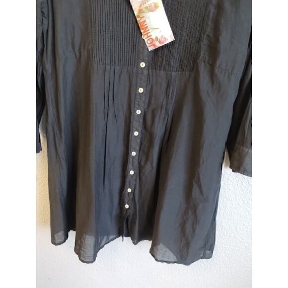 Johnny Was Black Cotton Dress Shear size Med - Picture 3 of 9